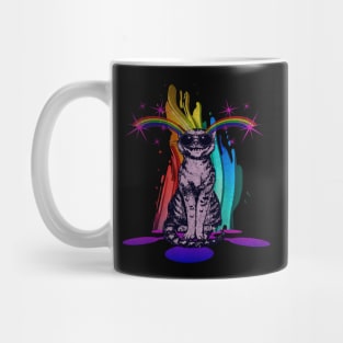 Trippy Stoned Rainbow Cat Mug